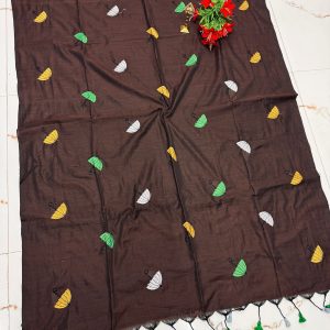 Premium Soft Kaadhi Cotton Saree | 100% Cotton Thread | Running Blouse Included-0035