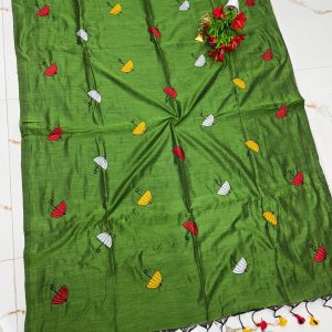 Premium Soft Kaadhi Cotton Saree | 100% Cotton Thread | Running Blouse Included-0037
