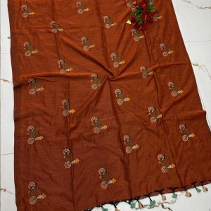 Premium Soft Kaadhi Cotton Saree | 100% Cotton Thread | Running Blouse Included-0038