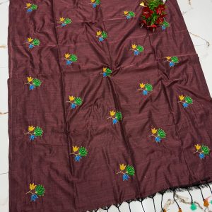 Premium Soft Kaadhi Cotton Saree | 100% Cotton Thread | Running Blouse Included-0040