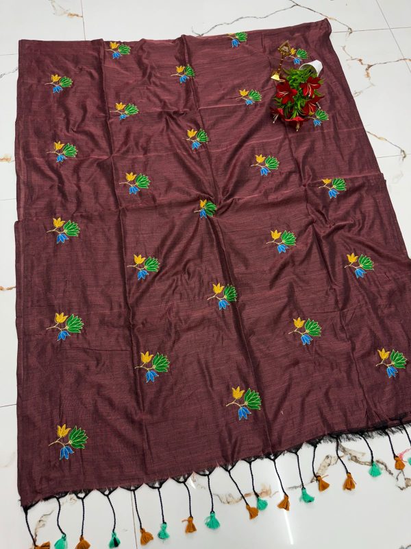 Premium Soft Kaadhi Cotton Saree | 100% Cotton Thread | Running Blouse Included-0040