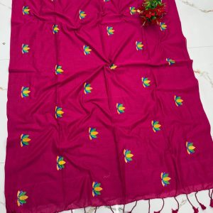 Premium Soft Kaadhi Cotton Saree | 100% Cotton Thread | Running Blouse Included-0041