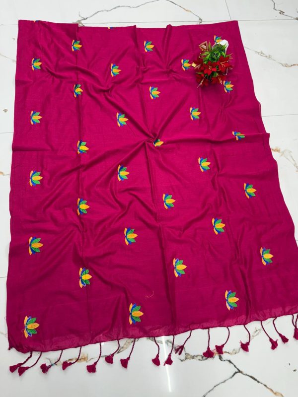 Premium Soft Kaadhi Cotton Saree | 100% Cotton Thread | Running Blouse Included-0041