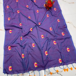 Premium Soft Kaadhi Cotton Saree | 100% Cotton Thread | Running Blouse Included-0042