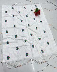 Premium Soft Kaadhi Cotton Saree | 100% Cotton Thread | Running Blouse Included-0044
