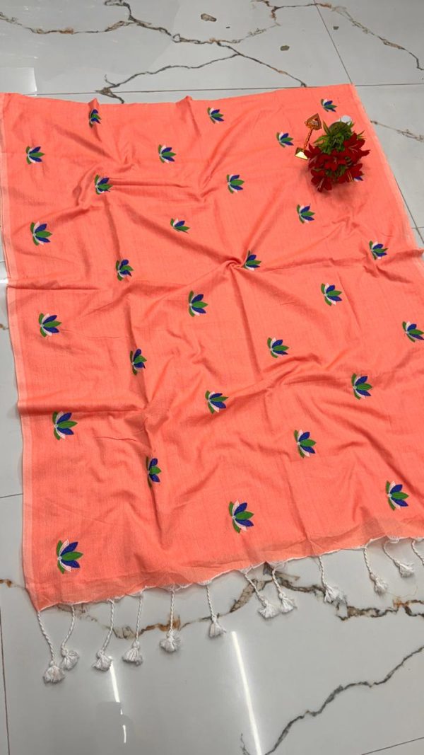 Premium Soft Kaadhi Cotton Saree | 100% Cotton Thread | Running Blouse Included-0045