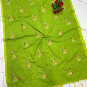 Premium Soft Kaadhi Cotton Saree | 100% Cotton Thread | Running Blouse Included-0047