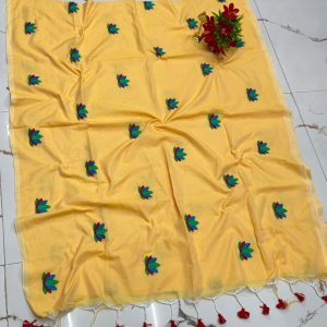 Premium Soft Kaadhi Cotton Saree | 100% Cotton Thread | Running Blouse Included-0048