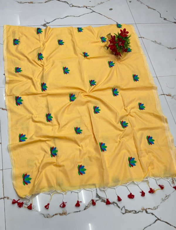 Premium Soft Kaadhi Cotton Saree | 100% Cotton Thread | Running Blouse Included-0048