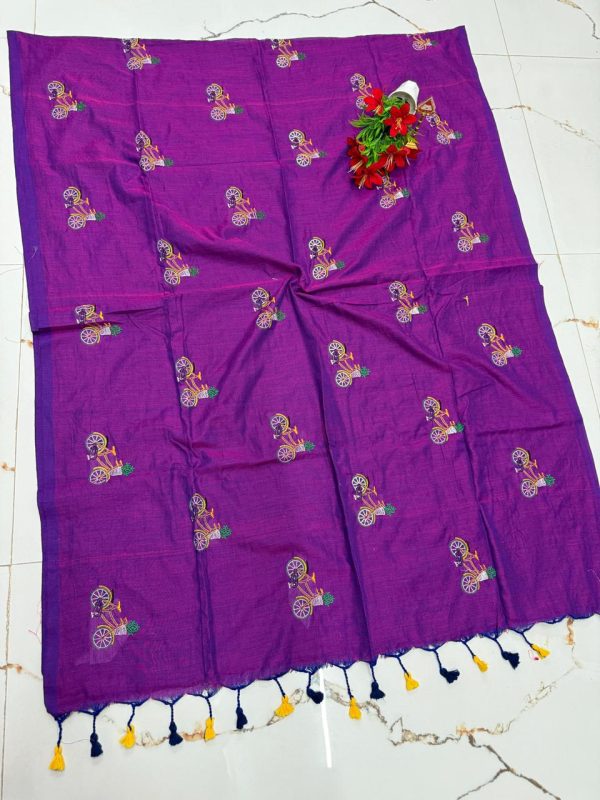 Premium Soft Kaadhi Cotton Saree | 100% Cotton Thread | Running Blouse Included-0049