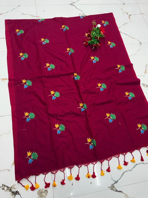 Premium Soft Kaadhi Cotton Saree | 100% Cotton Thread | Running Blouse Included-0050
