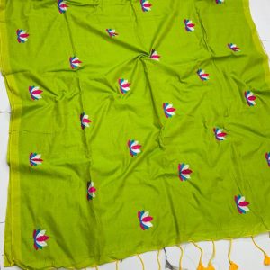 Premium Soft Kaadhi Cotton Saree | 100% Cotton Thread | Running Blouse Included-0051