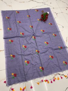 Premium Soft Kaadhi Cotton Saree | 100% Cotton Thread | Running Blouse Included-0052