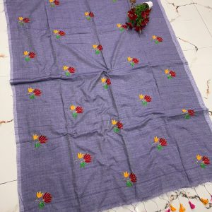 Premium Soft Kaadhi Cotton Saree | 100% Cotton Thread | Running Blouse Included-0052