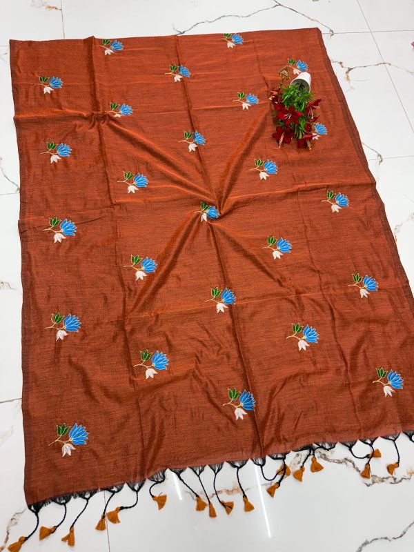Premium Soft Kaadhi Cotton Saree | 100% Cotton Thread | Running Blouse Included-0055
