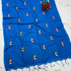 Premium Soft Kaadhi Cotton Saree | 100% Cotton Thread | Running Blouse Included-0056