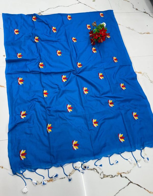 Premium Soft Kaadhi Cotton Saree | 100% Cotton Thread | Running Blouse Included-0056