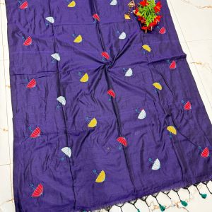 Premium Soft Kaadhi Cotton Saree | 100% Cotton Thread | Running Blouse Included-0057