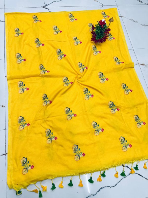 Premium Soft Kaadhi Cotton Saree | 100% Cotton Thread | Running Blouse Included-0058