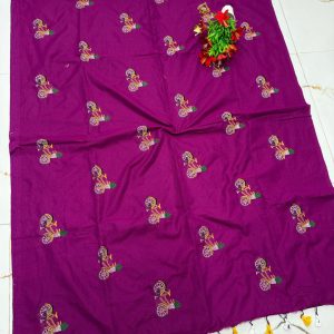 Premium Soft Kaadhi Cotton Saree | 100% Cotton Thread | Running Blouse Included-0059
