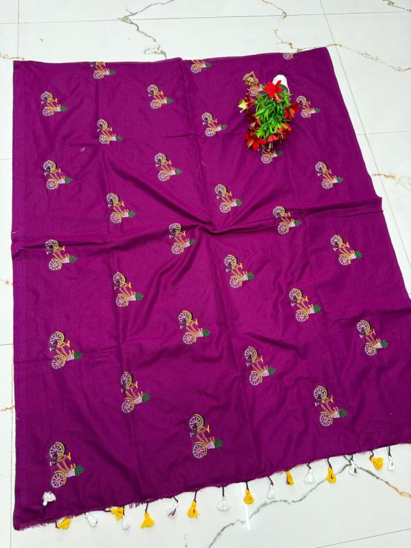 Premium Soft Kaadhi Cotton Saree | 100% Cotton Thread | Running Blouse Included-0059