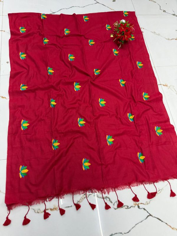 Premium Soft Kaadhi Cotton Saree | 100% Cotton Thread | Running Blouse Included-0061