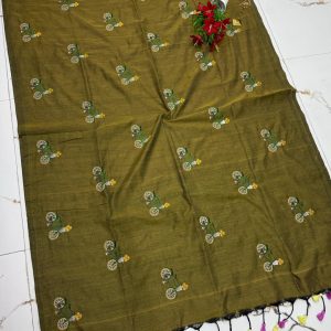 Premium Soft Kaadhi Cotton Saree | 100% Cotton Thread | Running Blouse Included-0063