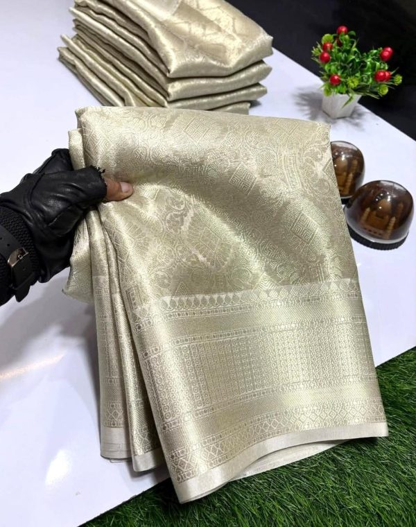 Nayanthara Inspired Banarasi Tissue Bridal Saree | 5 Trending Colors | Rich Pallu-0014 - Image 4