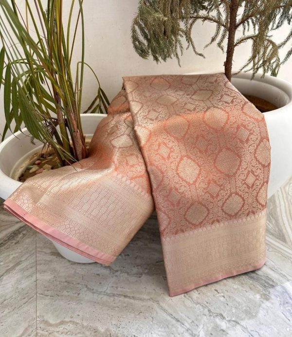 Nayanthara Inspired Banarasi Tissue Bridal Saree | 5 Trending Colors | Rich Pallu-0011 - Image 3