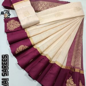 Kottanchi Silk Cotton Saree for Women – Lightweight Butta Design with Contrast Blouse & Grand Border-0012