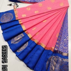 Kottanchi Silk Cotton Saree for Women – Lightweight Butta Design with Contrast Blouse & Grand Border-0024