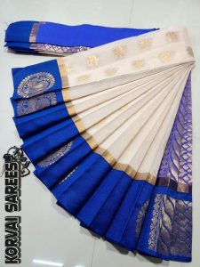 Kottanchi Silk Cotton Saree for Women – Lightweight Butta Design with Contrast Blouse & Grand Border-0027