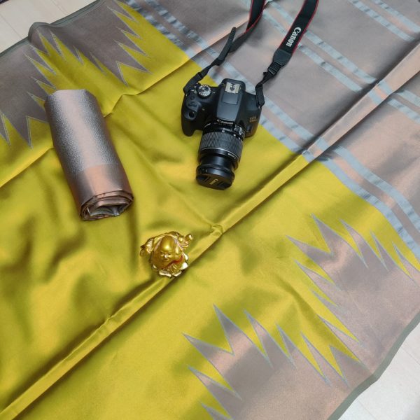 Fancy Big Tower Border Tissue Silk Saree | Rich Pallu | Smooth Silk Texture-0011 - Image 4