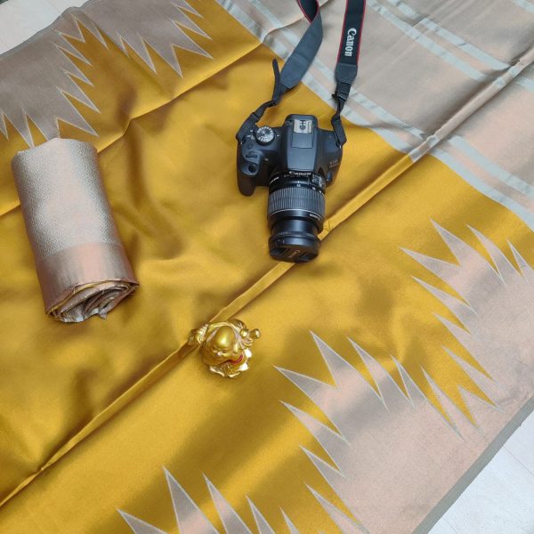 Fancy Big Tower Border Tissue Silk Saree | Rich Pallu | Smooth Silk Texture-0011 - Image 2