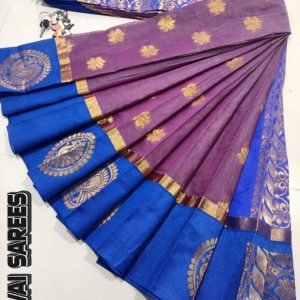 Kottanchi Silk Cotton Saree for Women – Lightweight Butta Design with Contrast Blouse & Grand Border-0035