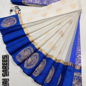 Kottanchi Silk Cotton Saree for Women – Lightweight Butta Design with Contrast Blouse & Grand Border-0038