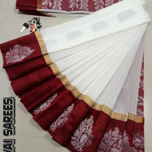 Kottanchi Silk Cotton Saree for Women – Lightweight Butta Design with Contrast Blouse & Grand Border-0039