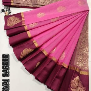 Kottanchi Silk Cotton Saree for Women – Lightweight Butta Design with Contrast Blouse & Grand Border-0040