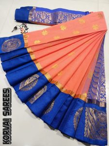 Kottanchi Silk Cotton Saree for Women – Lightweight Butta Design with Contrast Blouse & Grand Border-0043
