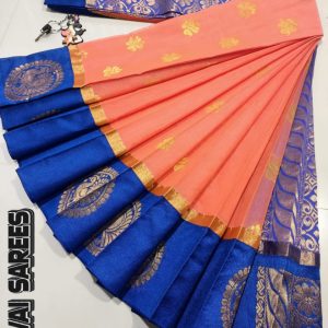 Kottanchi Silk Cotton Saree for Women – Lightweight Butta Design with Contrast Blouse & Grand Border-0043