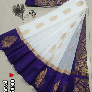 Kottanchi Silk Cotton Saree for Women – Lightweight Butta Design with Contrast Blouse & Grand Border-0046
