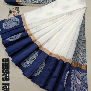 Kottanchi Silk Cotton Saree for Women – Lightweight Butta Design with Contrast Blouse & Grand Border-0050