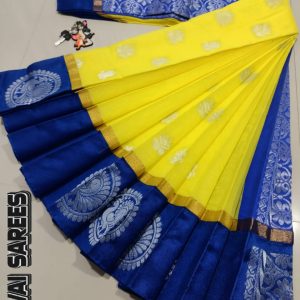 Kottanchi Silk Cotton Saree for Women – Lightweight Butta Design with Contrast Blouse & Grand Border-0051