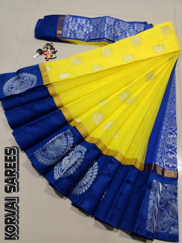 Kottanchi Silk Cotton Saree for Women – Lightweight Butta Design with Contrast Blouse & Grand Border-0051