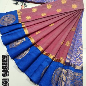 Kottanchi Silk Cotton Saree for Women – Lightweight Butta Design with Contrast Blouse & Grand Border-0055