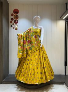 Pure Camric Cotton Kali Pattern Chaniya Choli with Dupatta – Heavy Flare, Party Wear-0011