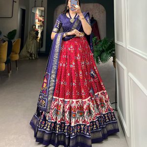 Festive Wear Dola Silk Lehenga Set for Women – Foil Work, Stitched, Dupatta Included-0010