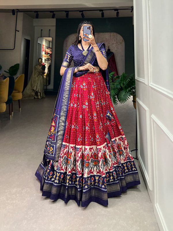 Festive Wear Dola Silk Lehenga Set for Women – Foil Work, Stitched, Dupatta Included-0010