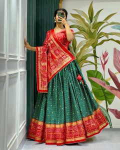 Festive Wear Dola Silk Lehenga Set for Women – Foil Work, Stitched, Dupatta Included-0069