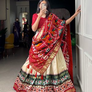 Festive Wear Dola Silk Lehenga Set for Women – Foil Work, Stitched, Dupatta Included-0064